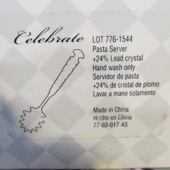 Lead Crystal Stainless Steel Pasta Server +24% lead crystal - Picture 7 of 16